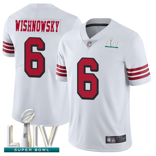 49ers #6 Mitch Wishnowsky White Rush Super Bowl LIV Bound Men's Stitched Football Vapor Untouchable Limited Jersey