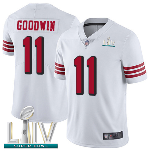 49ers #11 Marquise Goodwin White Rush Super Bowl LIV Bound Men's Stitched Football Vapor Untouchable Limited Jersey