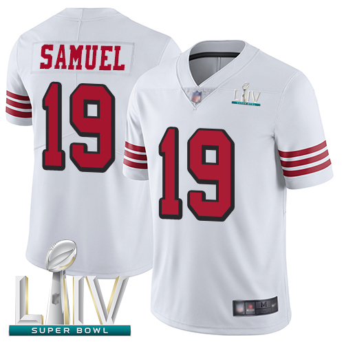 49ers #19 Deebo Samuel White Rush Super Bowl LIV Bound Men's Stitched Football Vapor Untouchable Limited Jersey