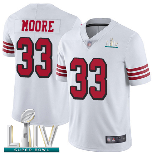 49ers #33 Tarvarius Moore White Rush Super Bowl LIV Bound Men's Stitched Football Vapor Untouchable Limited Jersey