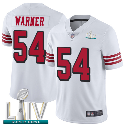 49ers #54 Fred Warner White Rush Super Bowl LIV Bound Men's Stitched Football Vapor Untouchable Limited Jersey