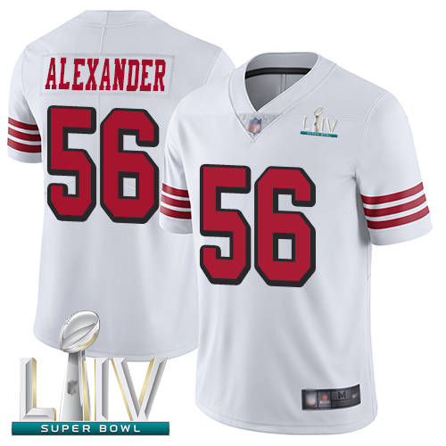 49ers #56 Kwon Alexander White Rush Super Bowl LIV Bound Men's Stitched Football Vapor Untouchable Limited Jersey