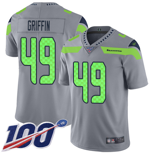 Seahawks #49 Shaquem Griffin Gray Men's Stitched Football Limited Inverted Legend 100th Season Jersey