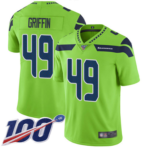 Seahawks #49 Shaquem Griffin Green Men's Stitched Football Limited Rush 100th Season Jersey