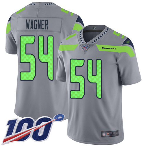 Seahawks #54 Bobby Wagner Gray Men's Stitched Football Limited Inverted Legend 100th Season Jersey