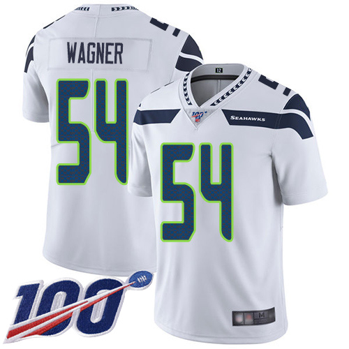 Seahawks #54 Bobby Wagner White Men's Stitched Football 100th Season Vapor Limited Jersey