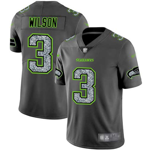 Seahawks #3 Russell Wilson Gray Static Men's Stitched Football Vapor Untouchable Limited Jersey