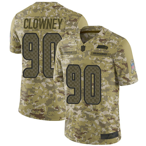Seahawks #90 Jadeveon Clowney Camo Men's Stitched Football Limited 2018 Salute To Service Jersey