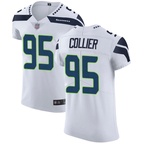 Seahawks #95 L.J. Collier White Men's Stitched Football Vapor Untouchable Elite Jersey