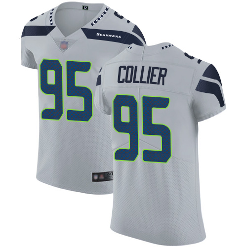 Seahawks #95 L.J. Collier Grey Alternate Men's Stitched Football Vapor Untouchable Elite Jersey