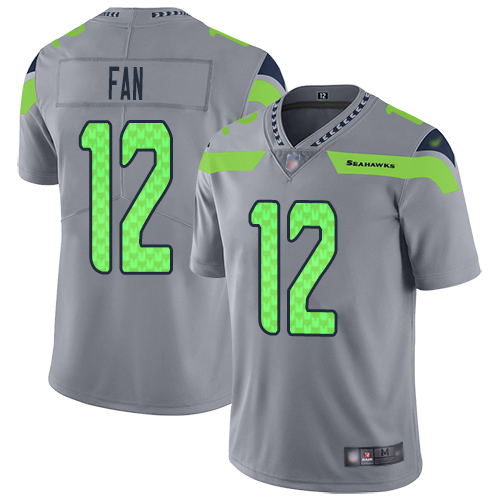 Seahawks #12 Fan Gray Men's Stitched Football Limited Inverted Legend Jersey