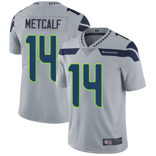 Seahawks #14 D.K. Metcalf Grey Alternate Men's Stitched Football Vapor Untouchable Limited Jersey