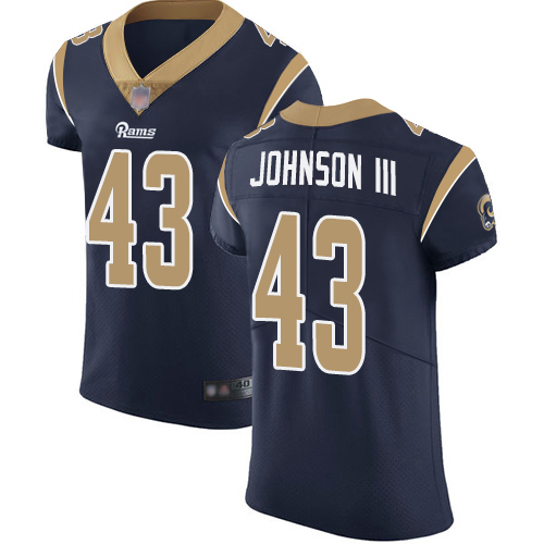 Rams #43 John Johnson III Navy Blue Team Color Men's Stitched Football Vapor Untouchable Elite Jersey