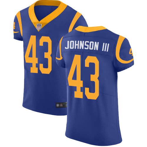 Rams #43 John Johnson III Royal Blue Alternate Men's Stitched Football Vapor Untouchable Elite Jersey