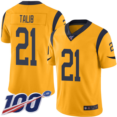 Rams #21 Aqib Talib Gold Men's Stitched Football Limited Rush 100th Season Jersey