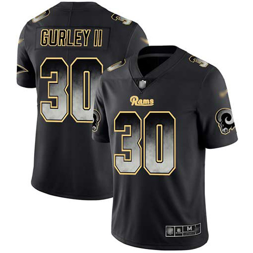 Rams #30 Todd Gurley II Black Men's Stitched Football Vapor Untouchable Limited Smoke Fashion Jersey