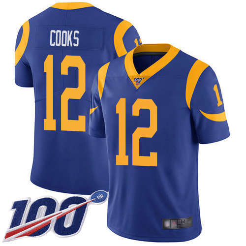 Rams #12 Brandin Cooks Royal Blue Alternate Men's Stitched Football 100th Season Vapor Limited Jersey Rams #12 Brandin Cooks Royal Blue Alternate Men's Stitched Football 100th Season Vapor Limited Jersey
