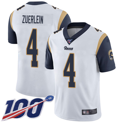 Rams #4 Greg Zuerlein White Men's Stitched Football 100th Season Vapor Limited Jersey