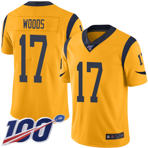 Rams #17 Robert Woods Gold Men's Stitched Football Limited Rush 100th Season Jersey