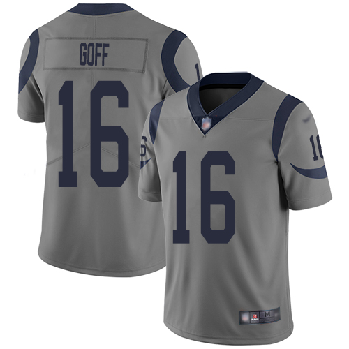 Rams #16 Jared Goff Gray Men's Stitched Football Limited Inverted Legend Jersey