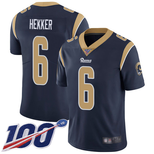 Rams #6 Johnny Hekker Navy Blue Team Color Men's Stitched Football 100th Season Vapor Limited Jersey Rams #6 Johnny Hekker Navy Blue Team Color Men's Stitched Football 100th Season Vapor Limited Jersey