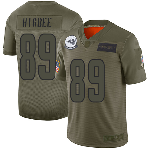Rams #89 Tyler Higbee Camo Men's Stitched Football Limited 2019 Salute To Service Jersey