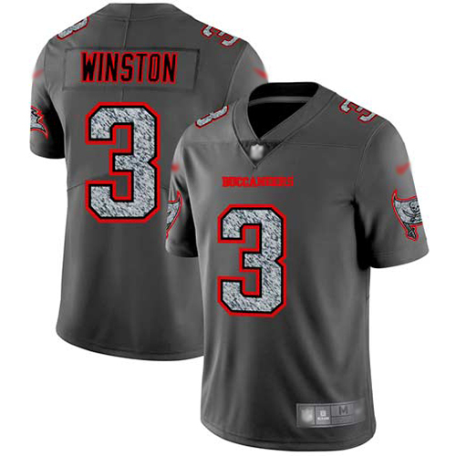 Buccaneers #3 Jameis Winston Gray Static Men's Stitched Football Vapor Untouchable Limited Jersey