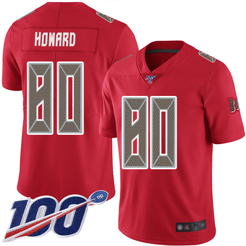 Buccaneers #80 O. J. Howard Red Men's Stitched Football Limited Rush 100th Season Jersey Buccaneers #80 O. J. Howard Red Men's Stitched Football Limited Rush 100th Season Jersey