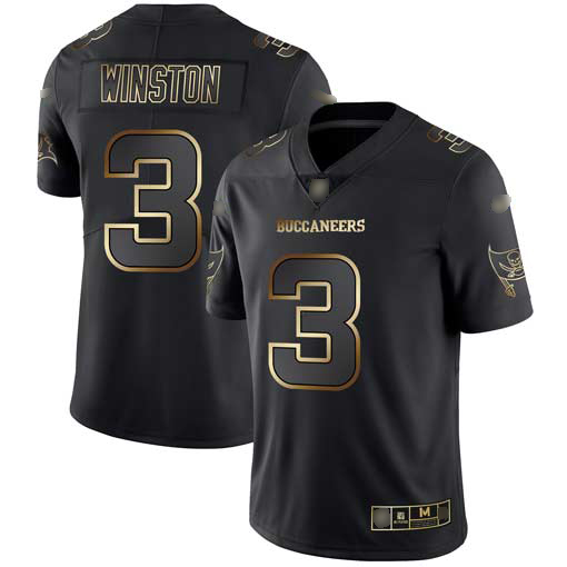 Buccaneers #3 Jameis Winston Black/Gold Men's Stitched Football Vapor Untouchable Limited Jersey