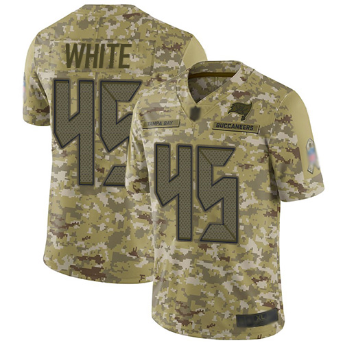 Buccaneers #45 Devin White Camo Men's Stitched Football Limited 2018 Salute To Service Jersey