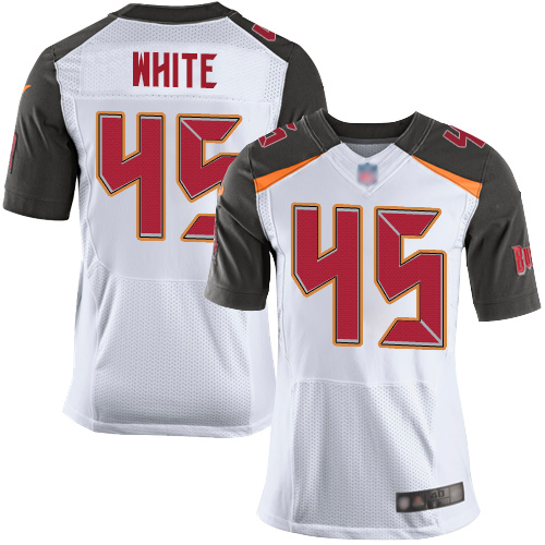 Buccaneers #45 Devin White White Men's Stitched Football New Elite Jersey