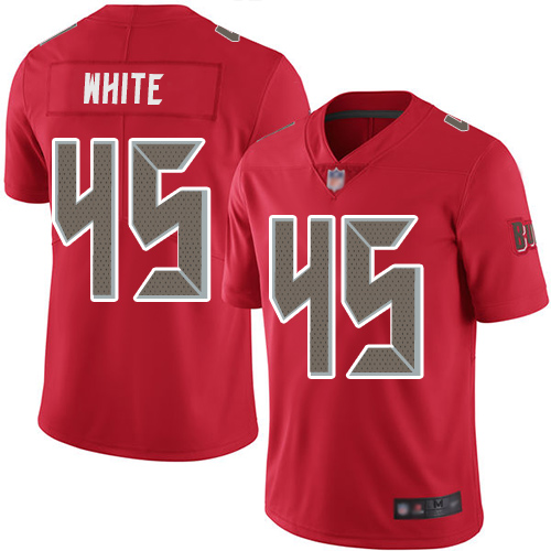 Buccaneers #45 Devin White Red Men's Stitched Football Limited Rush Jersey