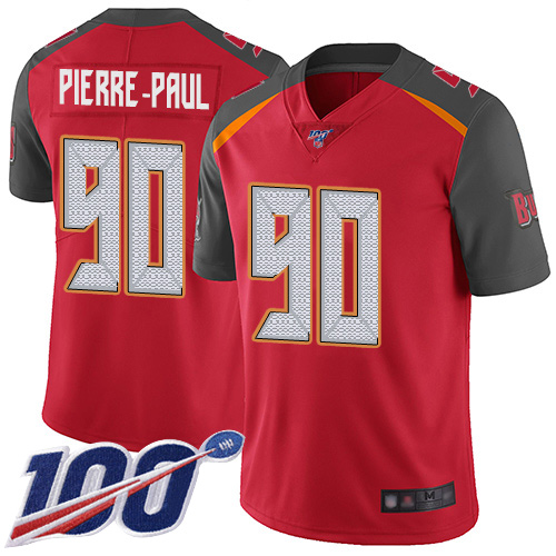Buccaneers #90 Jason Pierre-Paul Red Team Color Men's Stitched Football 100th Season Vapor Limited Jersey Buccaneers #90 Jason Pierre-Paul Red Team Color Men's Stitched Football 100th Season Vapor Limited Jersey