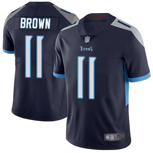 Titans #11 A.J. Brown Navy Blue Team Color Men's Stitched Football Vapor Untouchable Limited Jersey