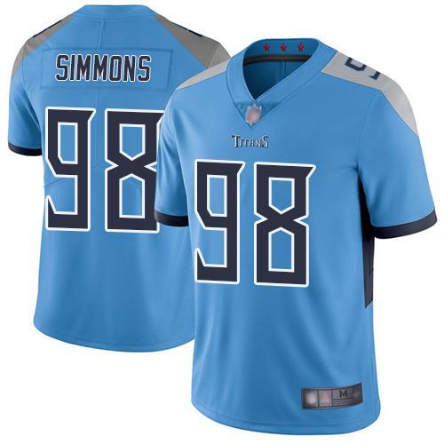 Titans #98 Jeffery Simmons Light Blue Alternate Men's Stitched Football Vapor Untouchable Limited Jersey Titans #98 Jeffery Simmons Light Blue Alternate Men's Stitched Football Vapor Untouchable Limited Jersey