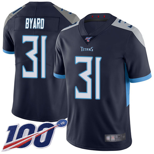Titans #31 Kevin Byard Navy Blue Team Color Men's Stitched Football 100th Season Vapor Limited Jersey