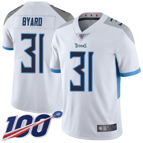 Titans #31 Kevin Byard White Men's Stitched Football 100th Season Vapor Limited Jersey