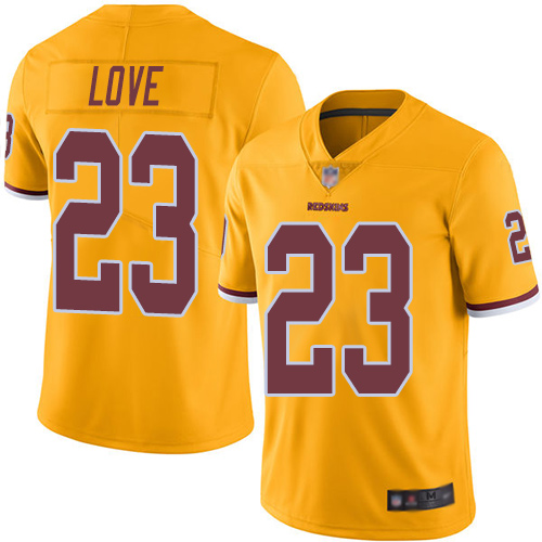 Redskins #23 Bryce Love Gold Men's Stitched Football Limited Rush Jersey Redskins #23 Bryce Love Gold Men's Stitched Football Limited Rush Jersey