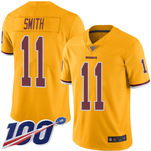 Redskins #11 Alex Smith Gold Men's Stitched Football Limited Rush 100th Season Jersey