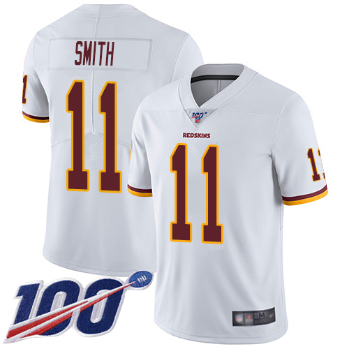 Redskins #11 Alex Smith White Men's Stitched Football 100th Season Vapor Limited Jersey