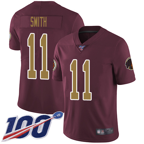 Redskins #11 Alex Smith Burgundy Red Alternate Men's Stitched Football 100th Season Vapor Limited Jersey Redskins #11 Alex Smith Burgundy Red Alternate Men's Stitched Football 100th Season Vapor Limited Jersey