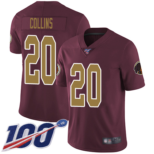 Redskins #20 Landon Collins Burgundy Red Alternate Men's Stitched Football 100th Season Vapor Limited Jersey