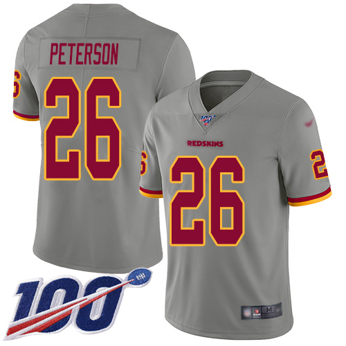 Redskins #26 Adrian Peterson Gray Men's Stitched Football Limited Inverted Legend 100th Season Jersey Redskins #26 Adrian Peterson Gray Men's Stitched Football Limited Inverted Legend 100th Season Jersey