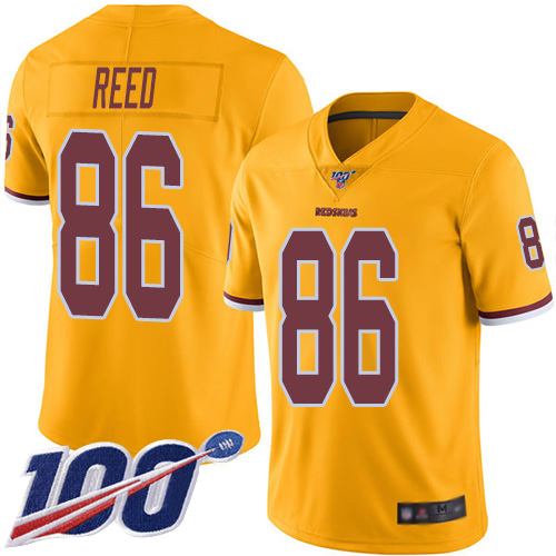 Redskins #86 Jordan Reed Gold Men's Stitched Football Limited Rush 100th Season Jersey