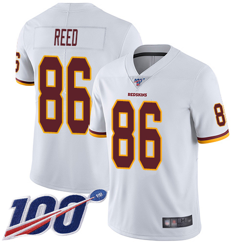 Redskins #86 Jordan Reed White Men's Stitched Football 100th Season Vapor Limited Jersey