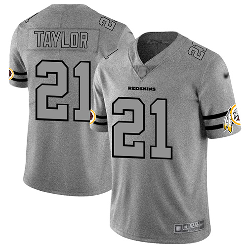 Redskins #21 Sean Taylor Gray Men's Stitched Football Limited Team Logo Gridiron Jersey