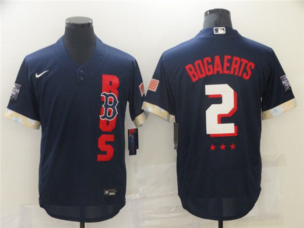 Mens Boston Red Sox #2 Xander Bogaerts Nike Navy 2021 MLB All-Star Game American League Jersey