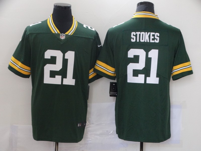 Mens Green Bay Packers #21 Eric Stokes Nike Green Game Football Jersey