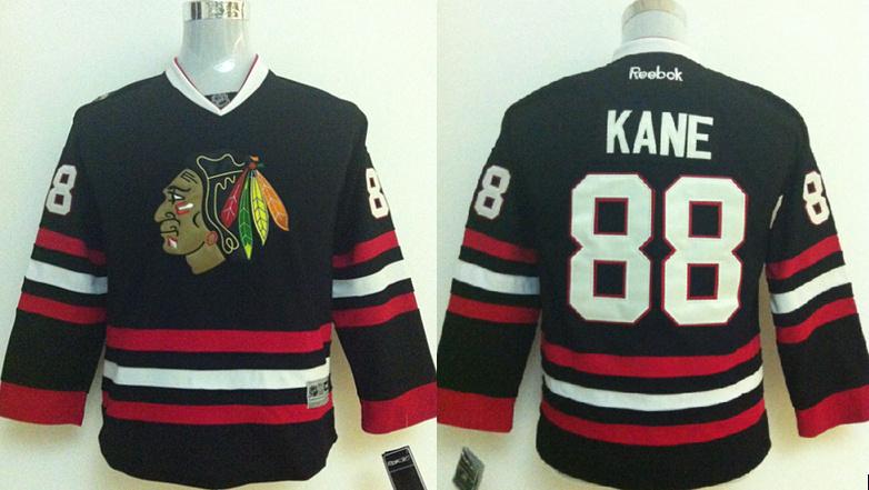 Kids Chicago Blackhawks 88 Patrick Kane Black NHL Jerseys