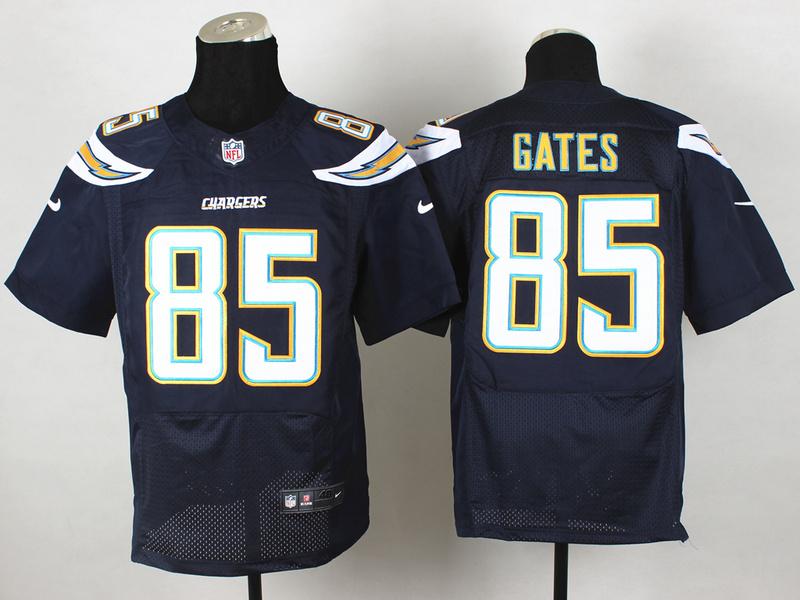 Nike San Diego Chargers 85# Antonio Gates Dark Blue Elite NFL Jerseys